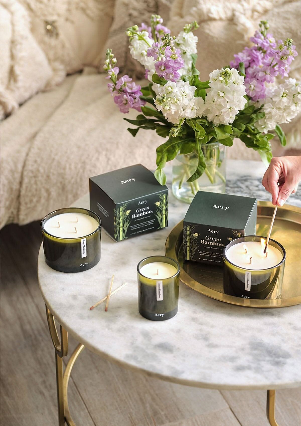 Green Bamboo Mini Candle