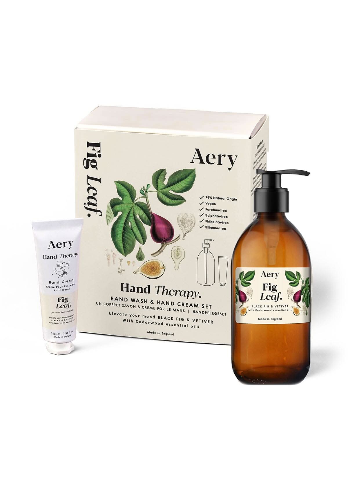 Fig Leaf Hand Therapy Set - Black Fig Vetiver and Cedarwood