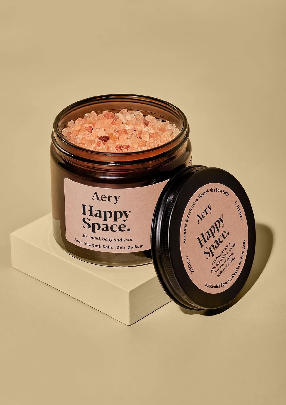 Happy Space Bath Salts - Rose Geranium and Amber