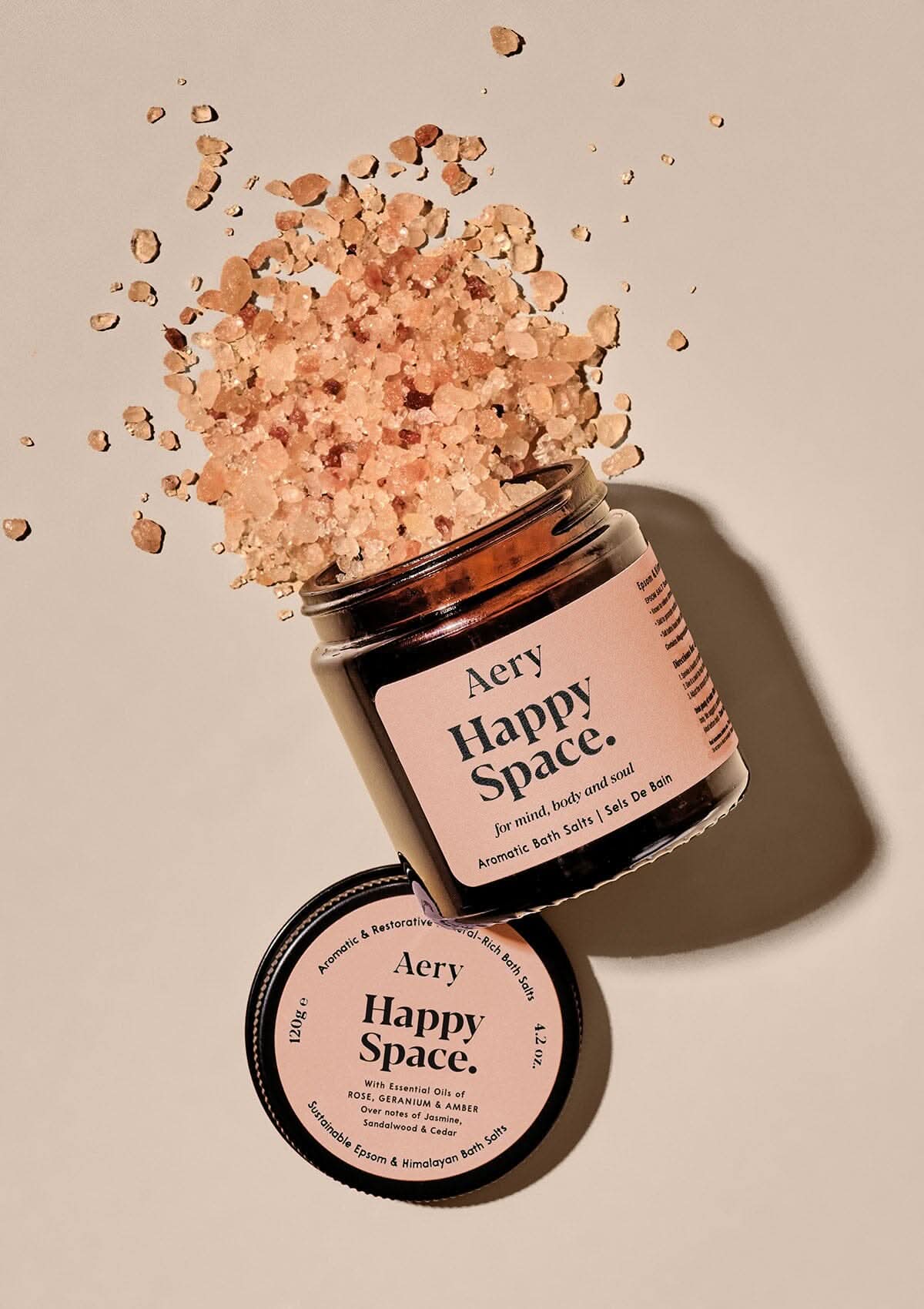 Happy Space Mini Bath Salts - Rose Geranium and Amber